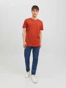 Jack & Jones T-shirt Liso Decote Redondo -Cinnabar - 12182498