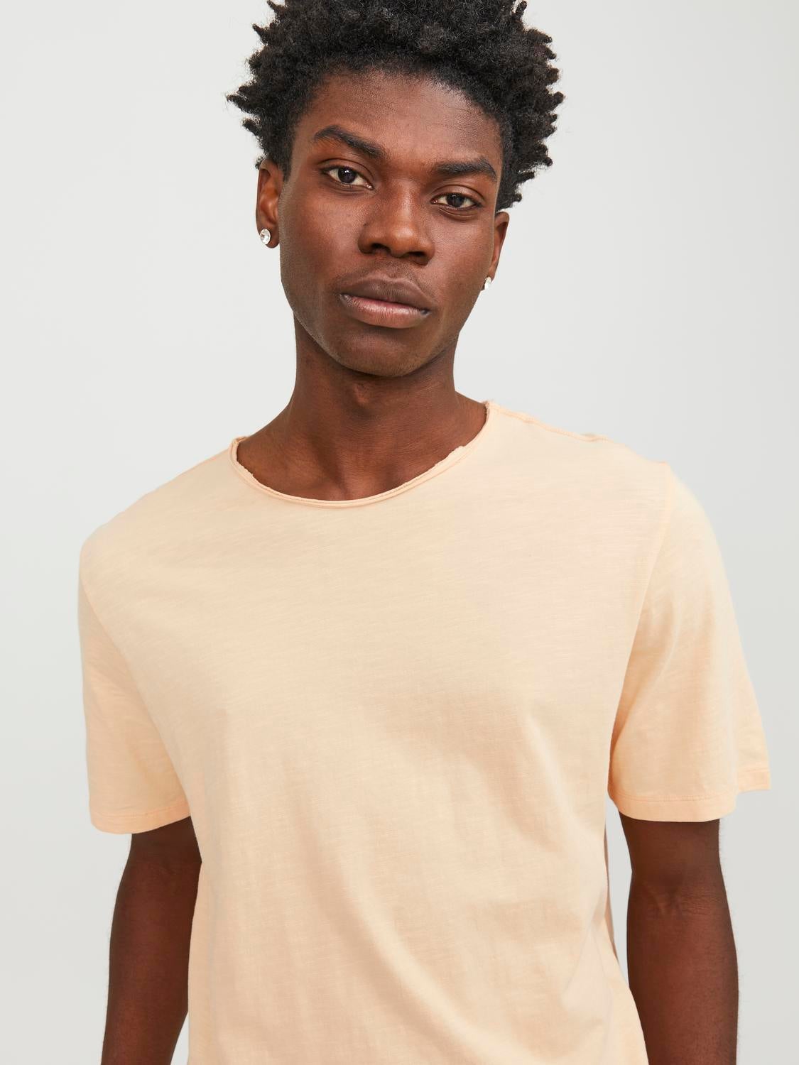 Plain Crew neck T shirt Light Orange Jack Jones