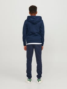 Jack & Jones Plain Zip Hoodie Junior -Navy Blazer - 12182519