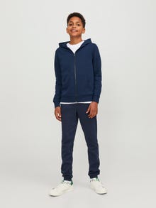 Jack & Jones Plain Zip Hoodie Junior -Navy Blazer - 12182519