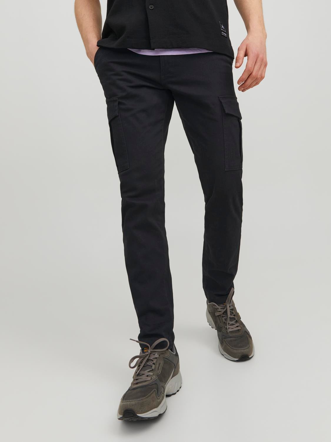 CP Company Mens Slim Fit Cargo Trousers Black  Linea Fashion