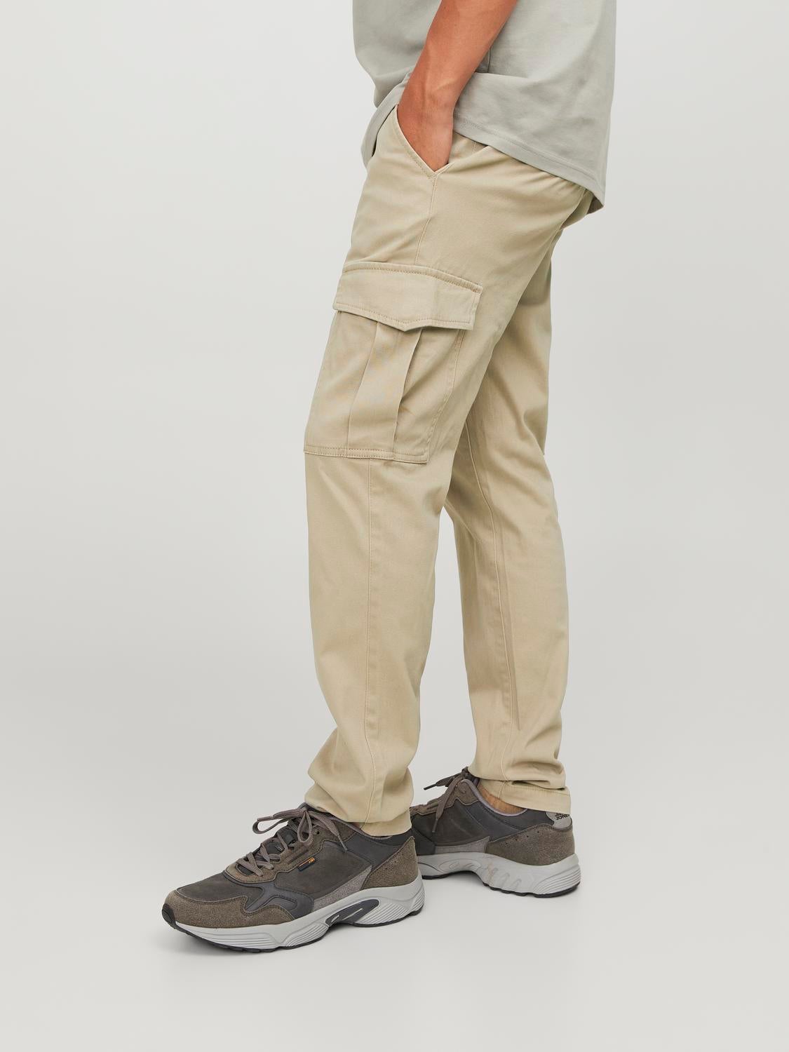 Buy Men's Beige Oversized Plus Size Cargo Trousers Online at Bewakoof