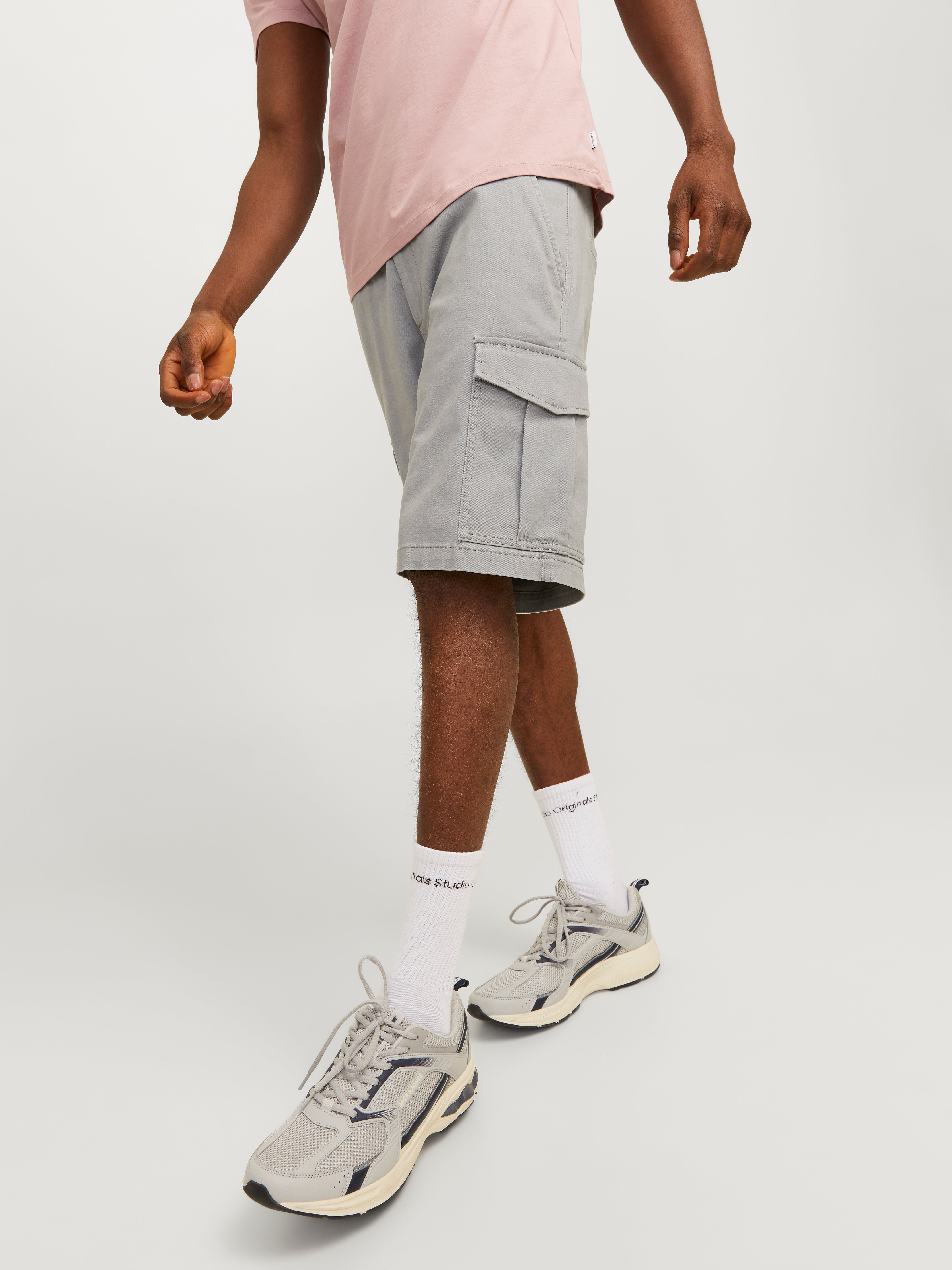 Jack & Jones Regular Fit Krótkie bojówki -Ultimate Grey - 12182555