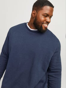Jack & Jones Plus Size Einfarbig Sweatshirt mit Rundhals -Navy Blazer - 12182567