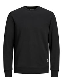 Jack & Jones Plus Size Plain Crew neck Sweatshirt -Black - 12182567