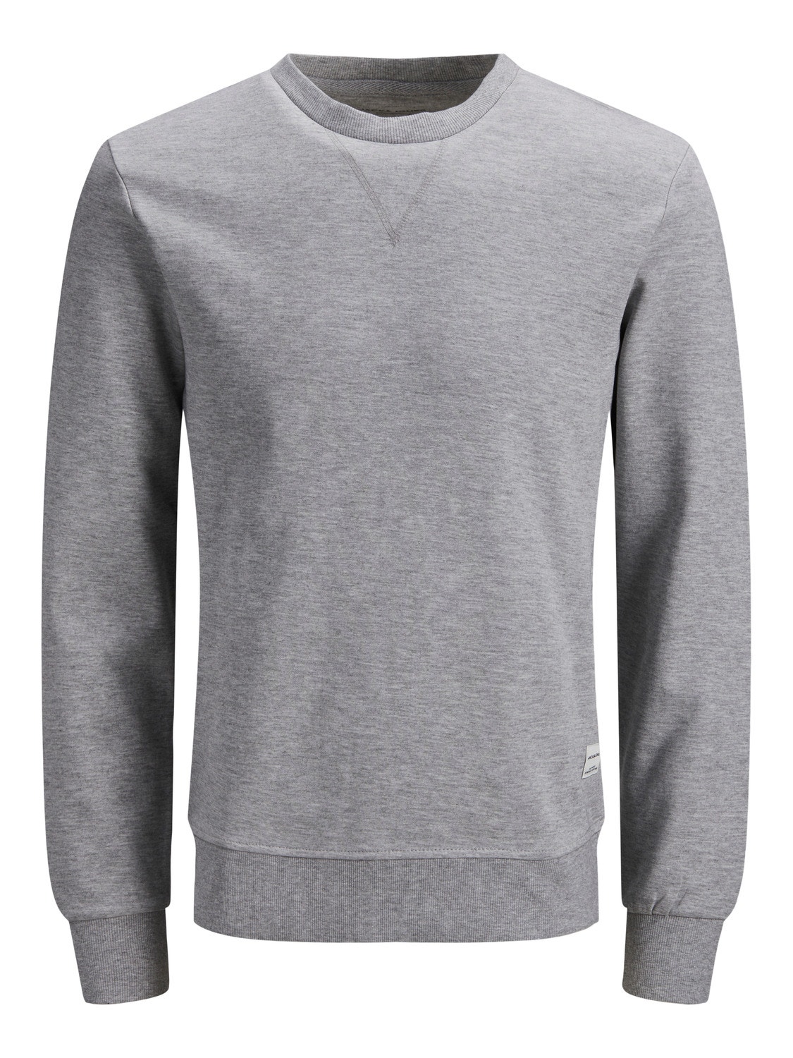 Jack & Jones Plus Size Plain Crewn Neck Sweatshirt -Light Grey Melange - 12182567