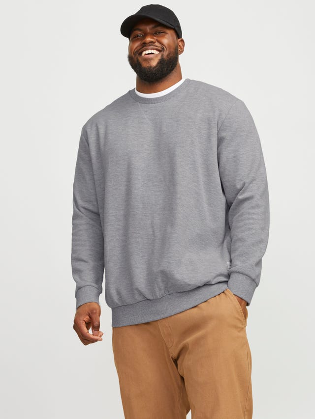 Jack & Jones Plus Size Ensfarvet Sweatshirt med rund hals - 12182567