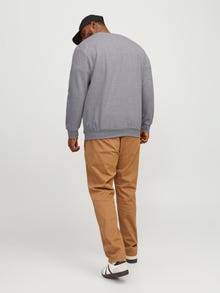 Jack & Jones Plus Size Ensfarvet Sweatshirt med rund hals -Light Grey Melange - 12182567