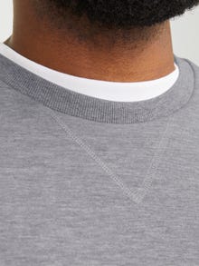Jack & Jones Plus Size Effen Sweatshirt met ronde hals -Light Grey Melange - 12182567