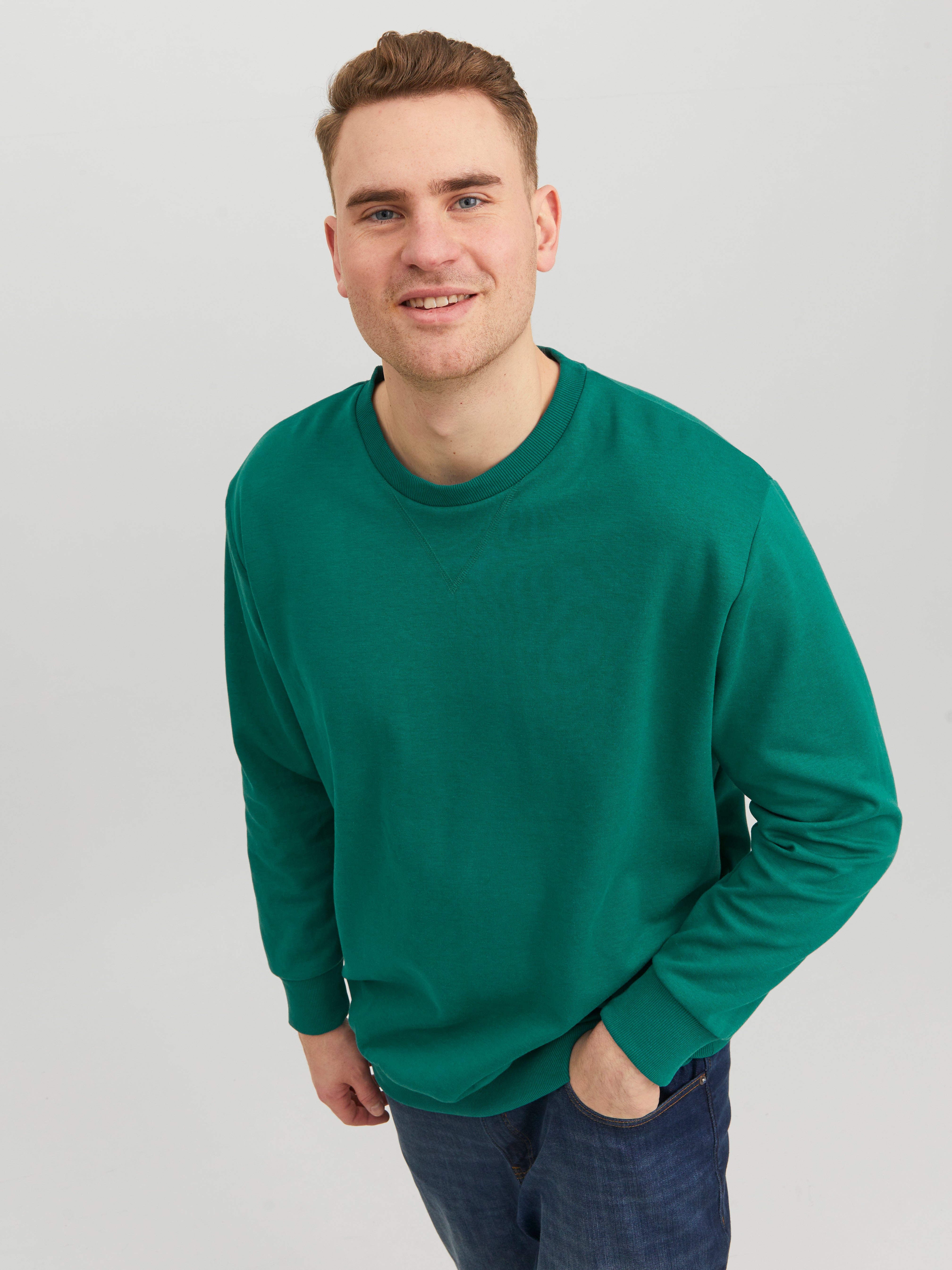 Plus Size Plain Sweatshirt | Dark Green | Jack u0026 Jones®