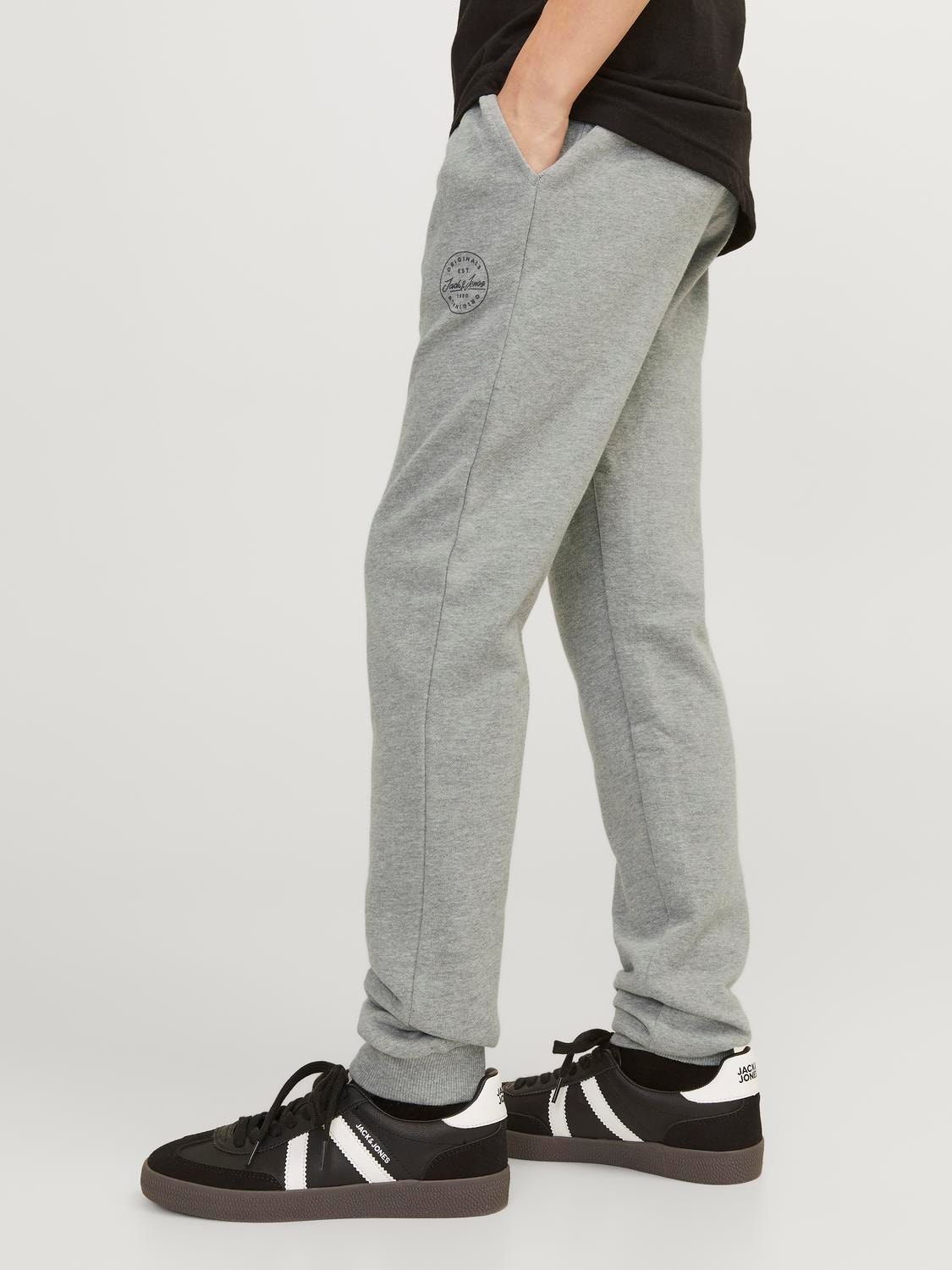 Jack & Jones Παντελόνι Slim Fit Φόρμα Για αγόρια -Light Grey Melange - 12182767