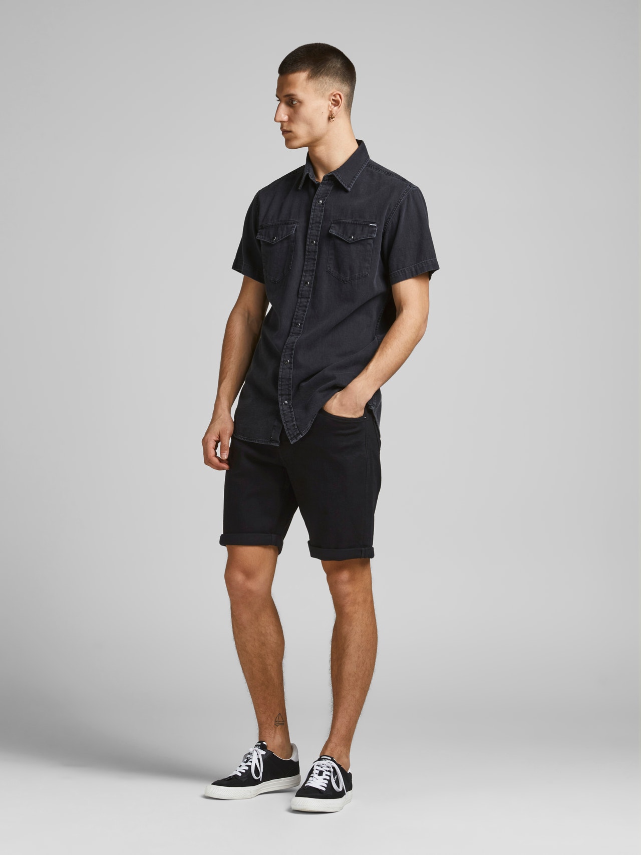 Jack & Jones Regular Fit Denim shorts -Black Denim - 12182954