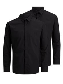Jack & Jones 2-pakuotės Regular Fit Oficialūs marškiniai -Black - 12182995