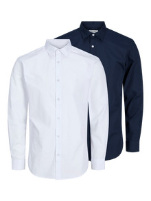 Jack & Jones 2er-pack Regular Fit Oberhemd -Navy Blazer - 12182995