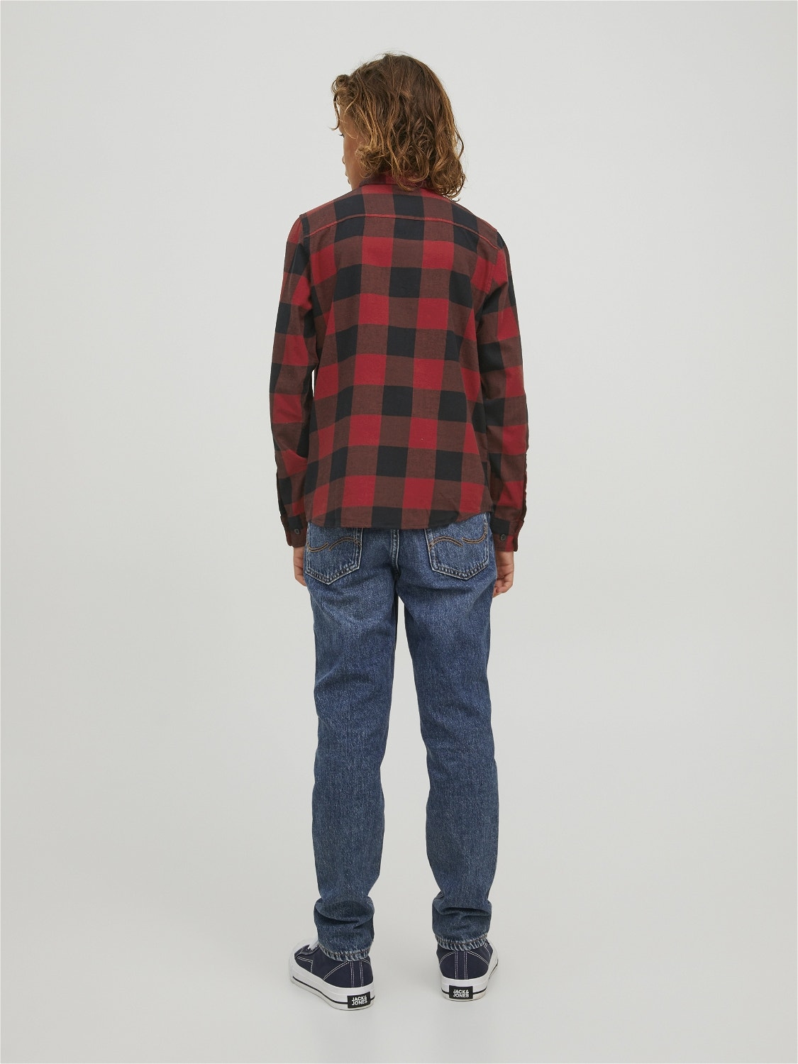 Jack & Jones Geruit overhemd Voor jongens -Brick Red - 12183050