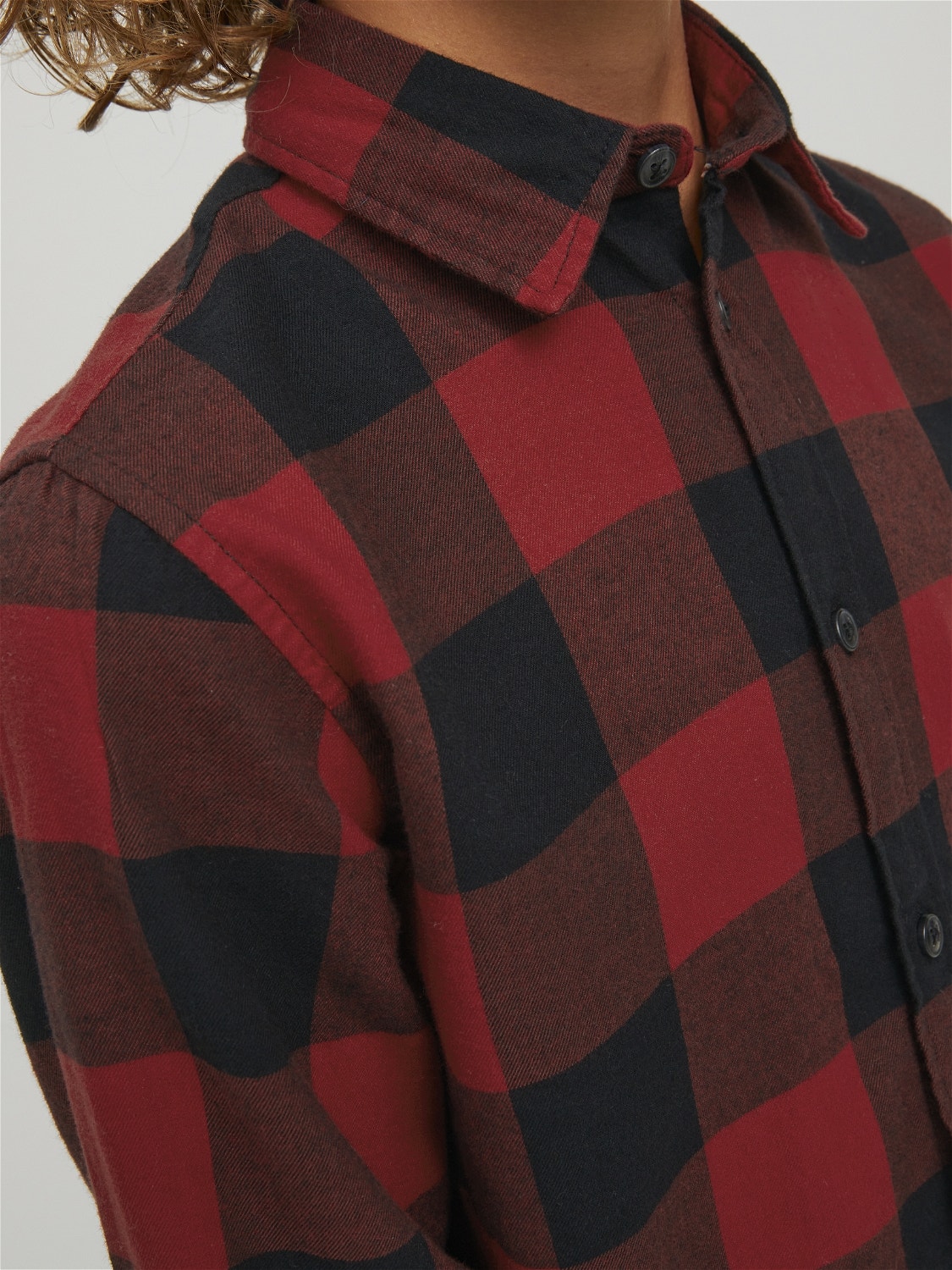 Jack & Jones Camisa de Xadrez Para meninos -Brick Red - 12183050