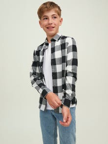 Jack & Jones Rutig skjorta För pojkar -Whisper White - 12183050