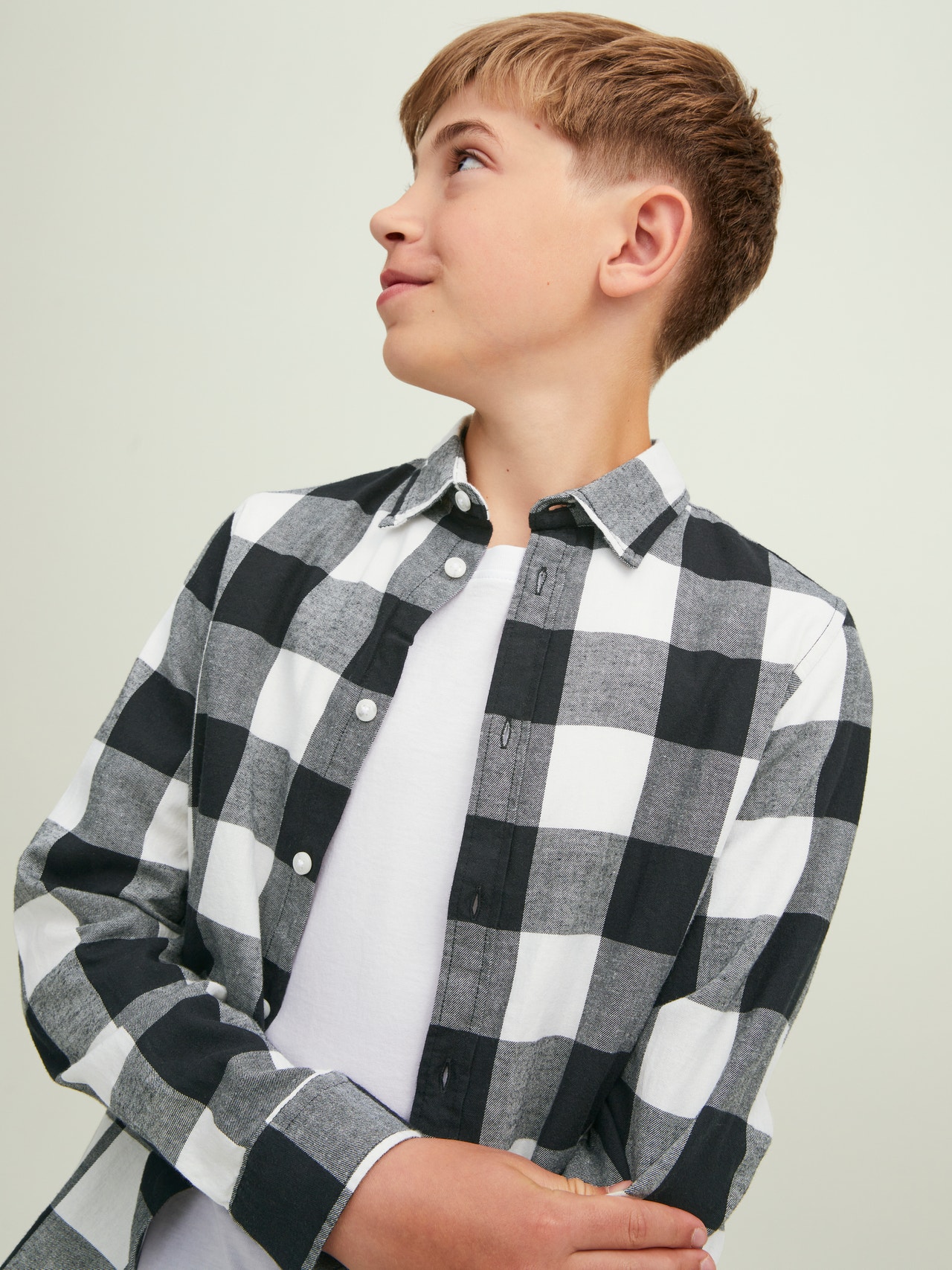 Jack & Jones Camisa a cuadros Para chicos -Whisper White - 12183050