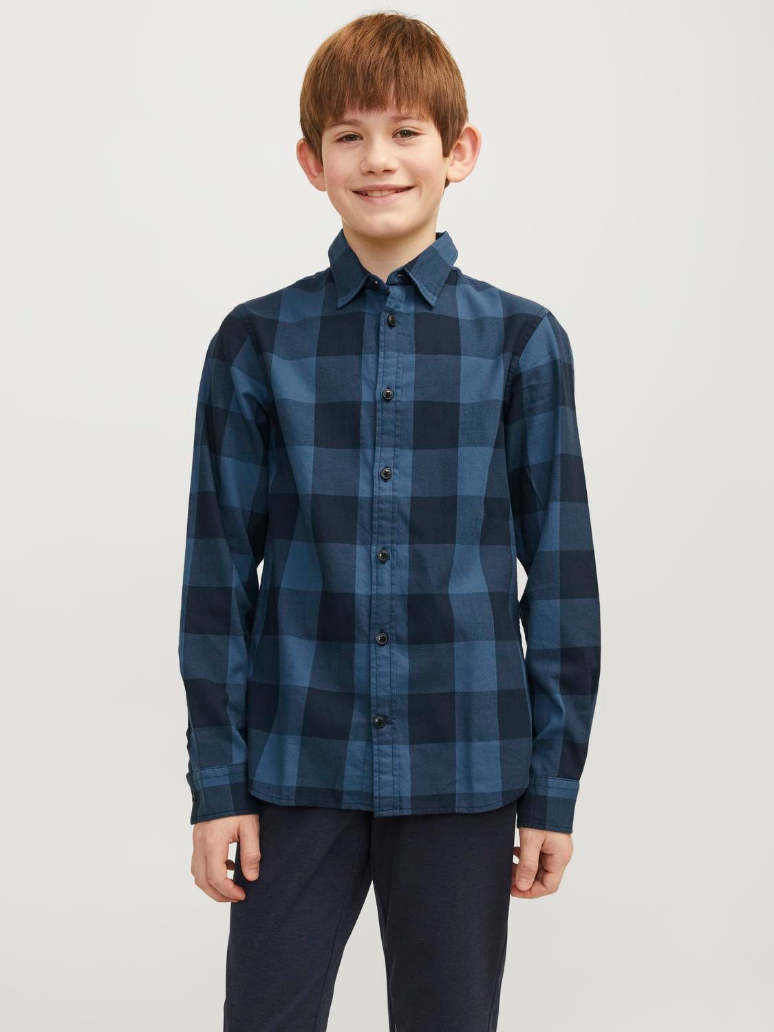 Jack & Jones Rutig skjorta För pojkar -Ensign Blue - 12183050