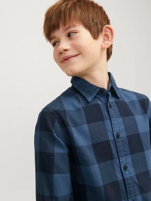 Jack & Jones Camisa de Xadrez Para meninos -Ensign Blue - 12183050
