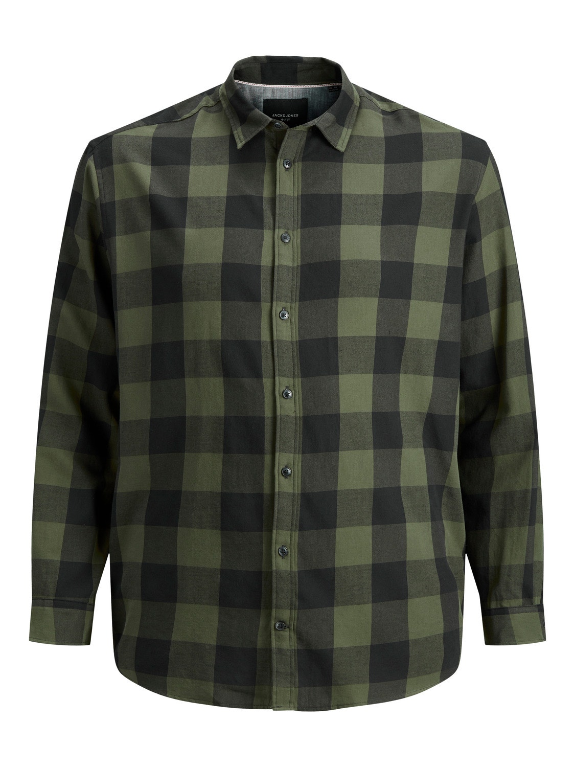 Jack & Jones Plus Size Camisa a cuadros Loose Fit -Dusty Olive - 12183107