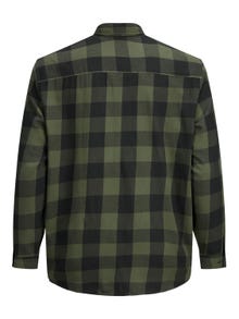 Jack & Jones Plus Size Loose Fit Rutete skjorte -Dusty Olive - 12183107