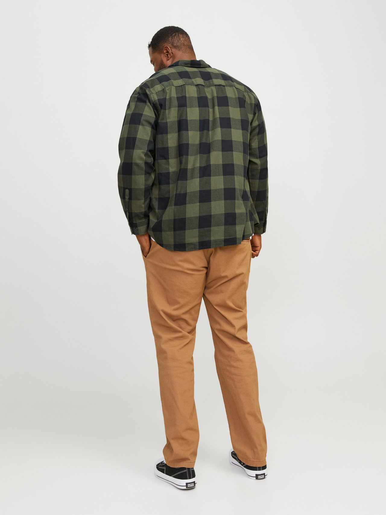 Jack & Jones Plus Size Loose Fit Checked shirt -Dusty Olive - 12183107