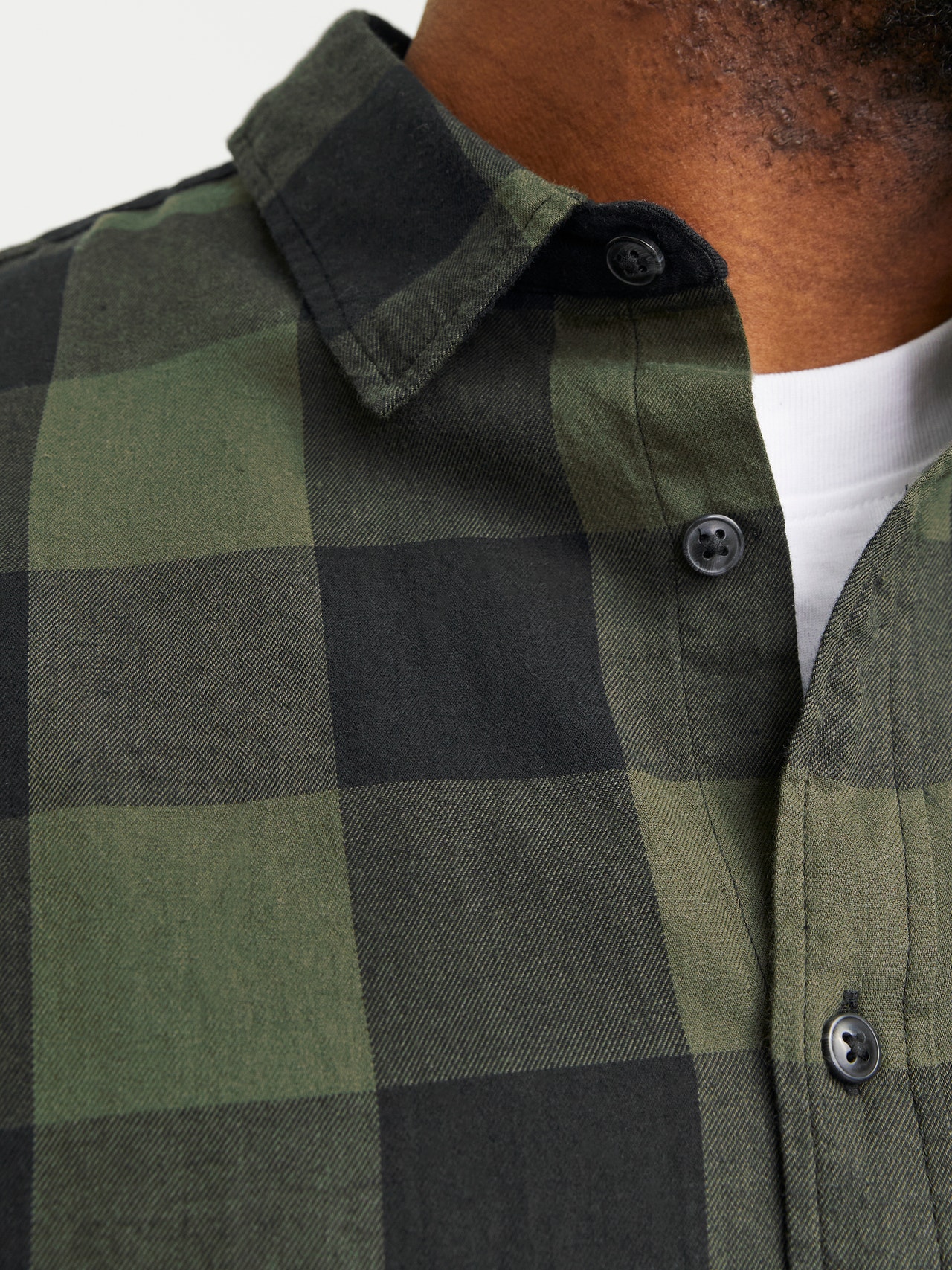 Jack & Jones Plus Loose Fit Checked shirt -Dusty Olive - 12183107