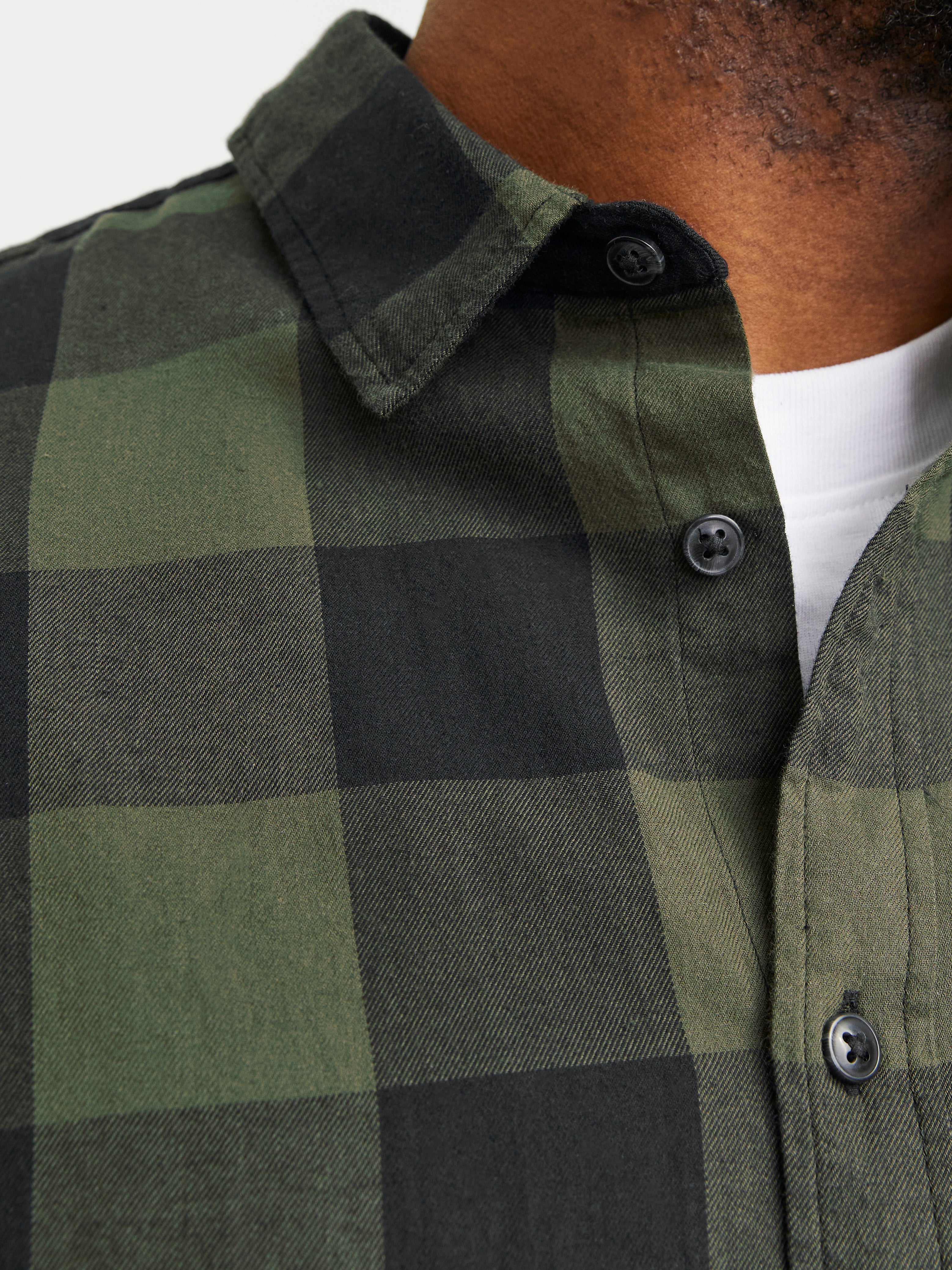 Plus Size Loose Fit Checked shirt | Dark Green | Jack & Jones® 