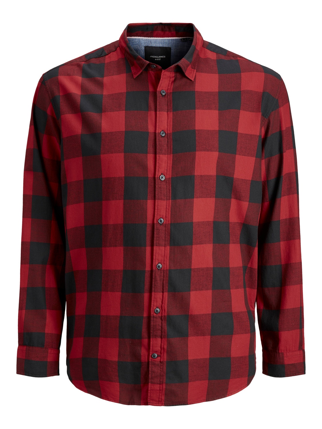 Jack & Jones Plus Size Camisa a cuadros Loose Fit -Brick Red - 12183107