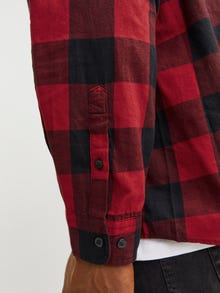 Jack & Jones Plus Size Camisa de Xadrez Loose Fit -Brick Red - 12183107