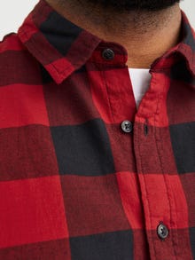 Jack & Jones Plus Size Camisa de Xadrez Loose Fit -Brick Red - 12183107
