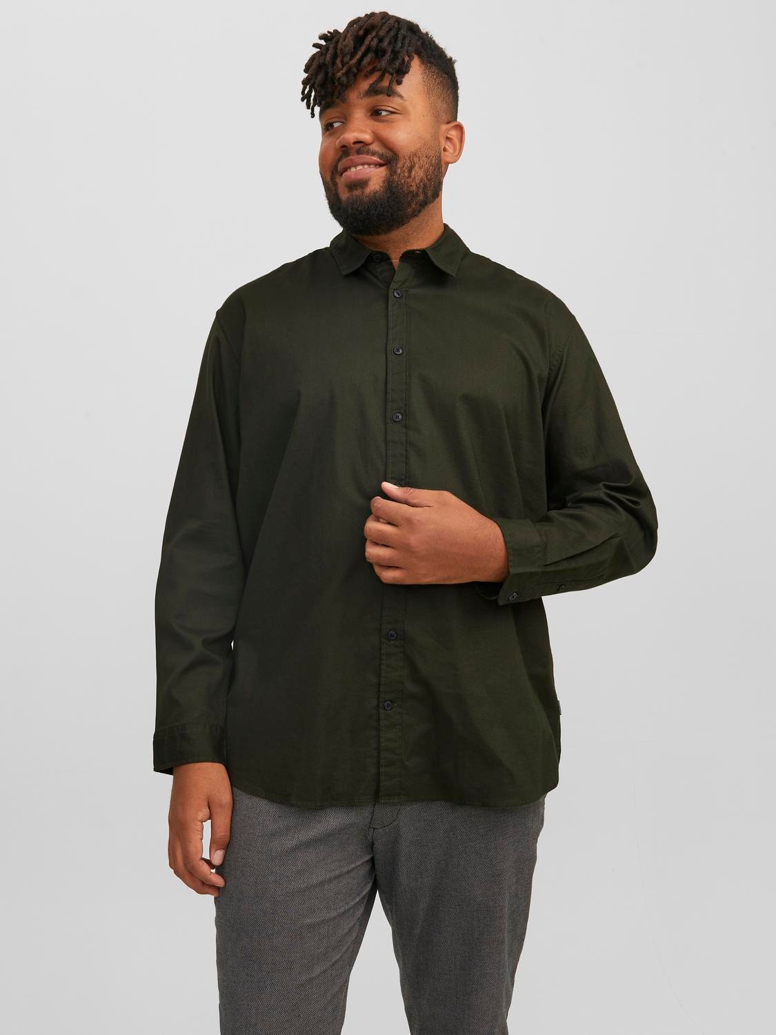 Jack & Jones Plus Size Loose Fit Geruit overhemd -Rosin - 12183107