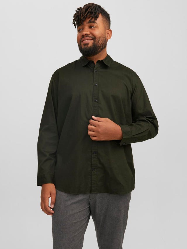 Jack & Jones Plus Size Loose Fit Geruit overhemd - 12183107