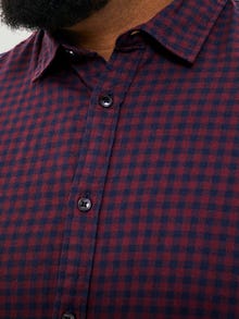 Jack & Jones Plus Size Camisa de Xadrez Loose Fit -Navy Blazer - 12183107