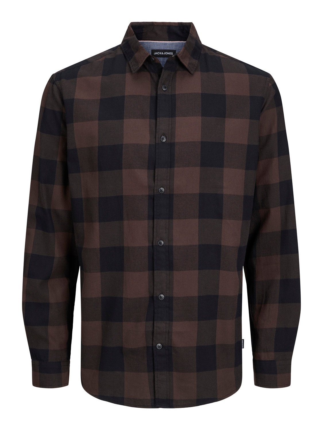 Jack & Jones Plus Size Loose Fit Geruit overhemd -Seal Brown - 12183107
