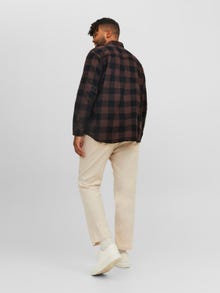 Jack & Jones Plus Size Loose Fit Geruit overhemd -Seal Brown - 12183107