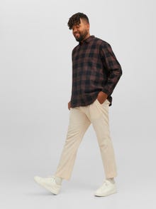 Jack & Jones Plus Size Loose Fit Checked shirt -Seal Brown - 12183107
