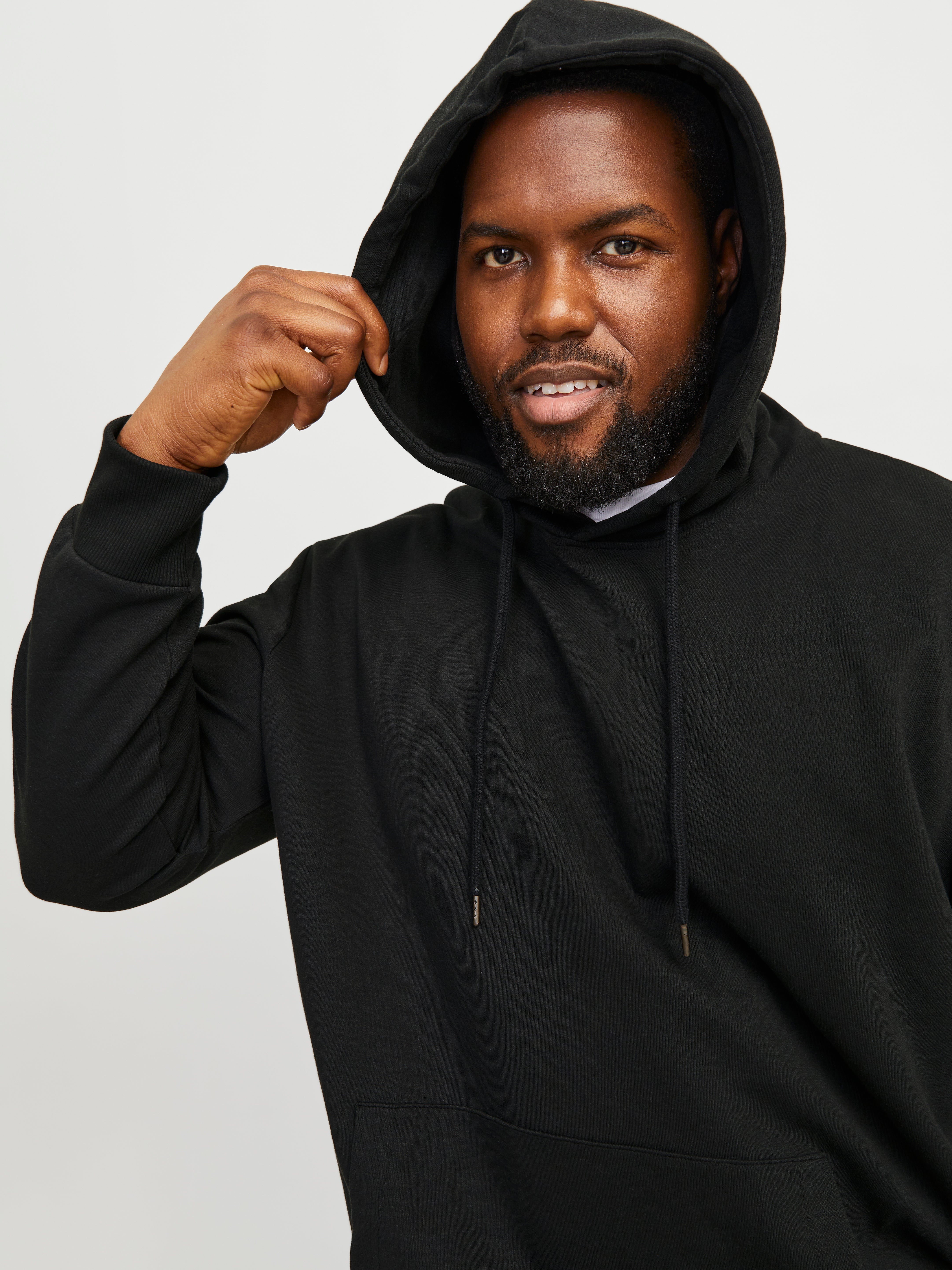 Jack & Jones Plus Size Plain Hoodie - 12183623