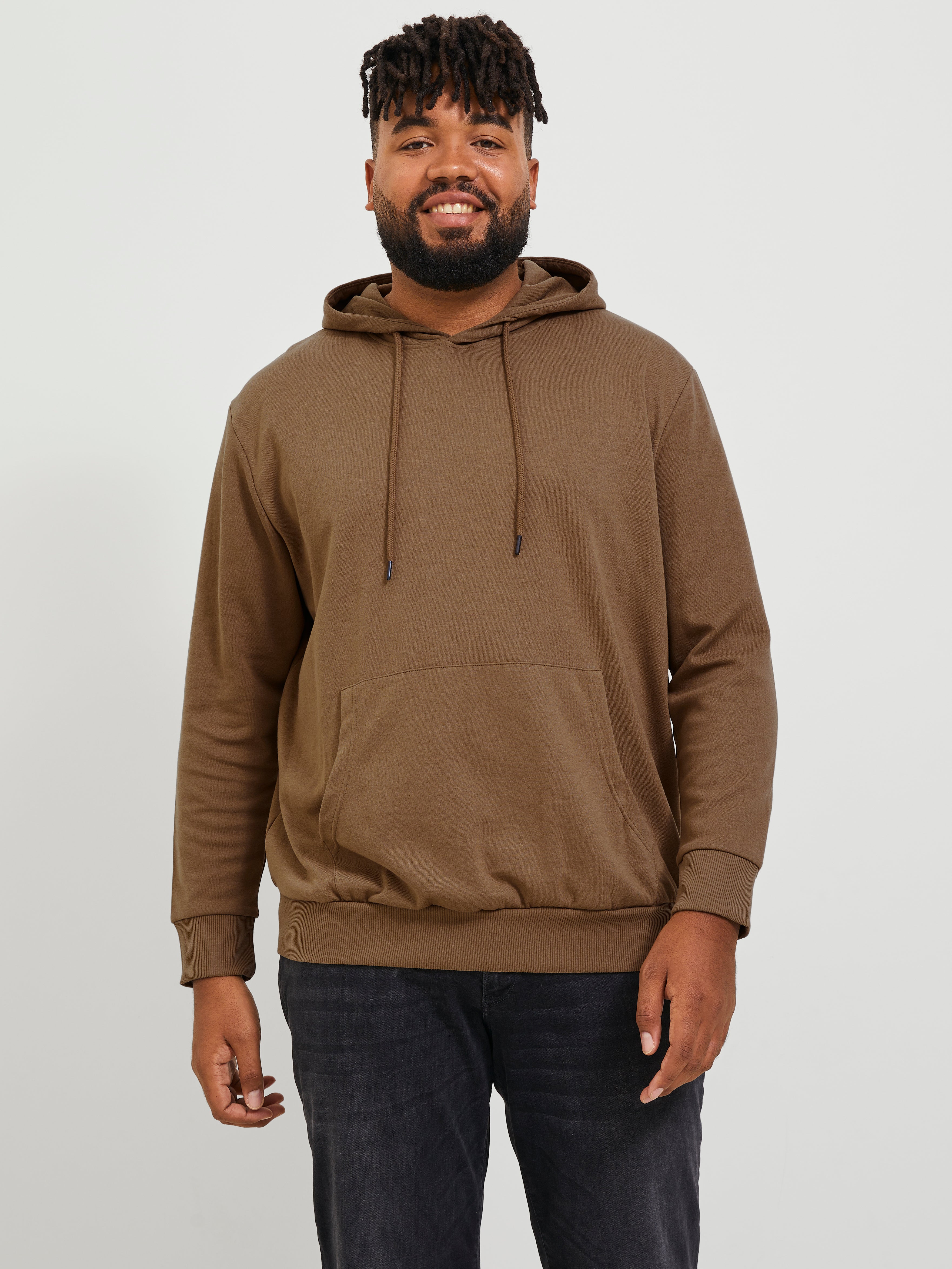 Jack & Jones Plus Size Plain Hoodie - 12183623