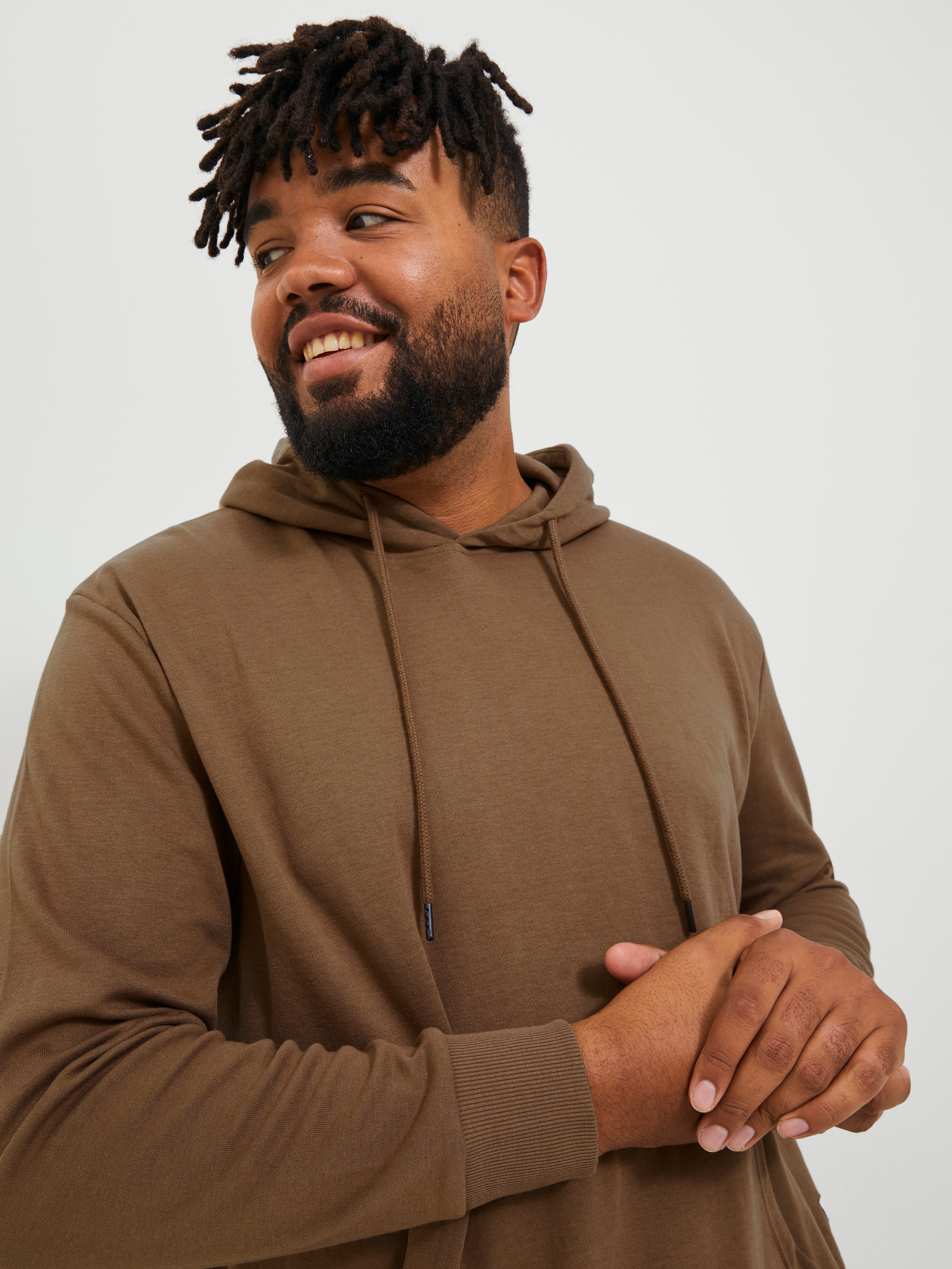 Jack & Jones Plus Size Plain Hoodie - 12183623