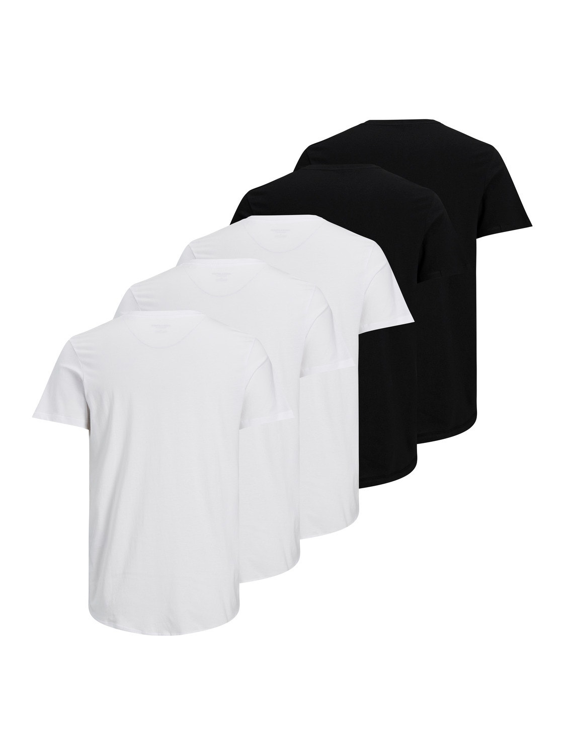 Jack & Jones 5er-pack Einfarbig Rundhals T-shirt -Black - 12183653