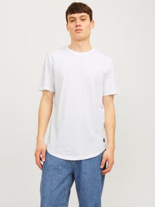 Jack & Jones 5er-pack Einfarbig Rundhals T-shirt -White - 12183653