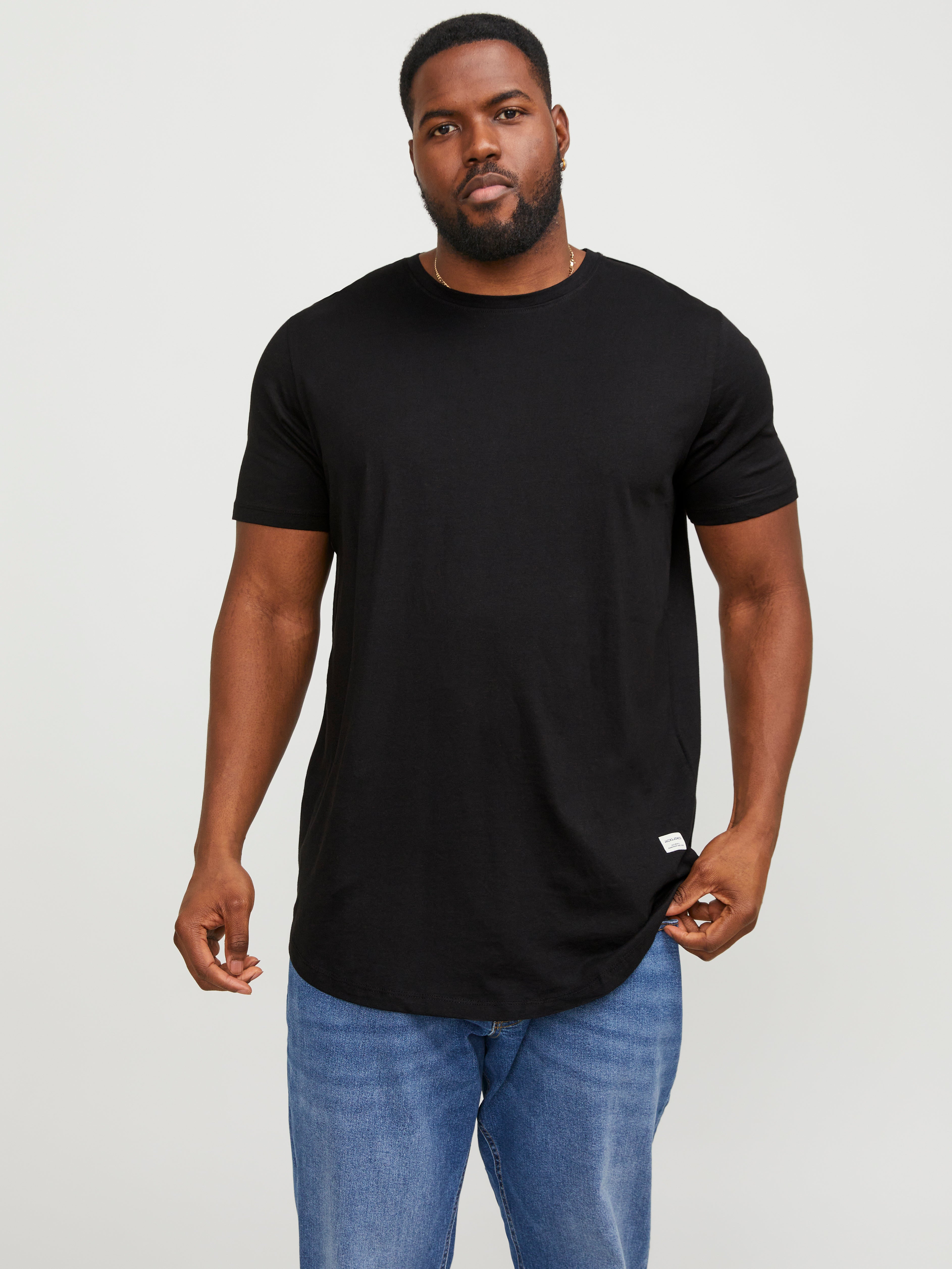 Thumbnail - Plus Size Einfarbig T-shirt