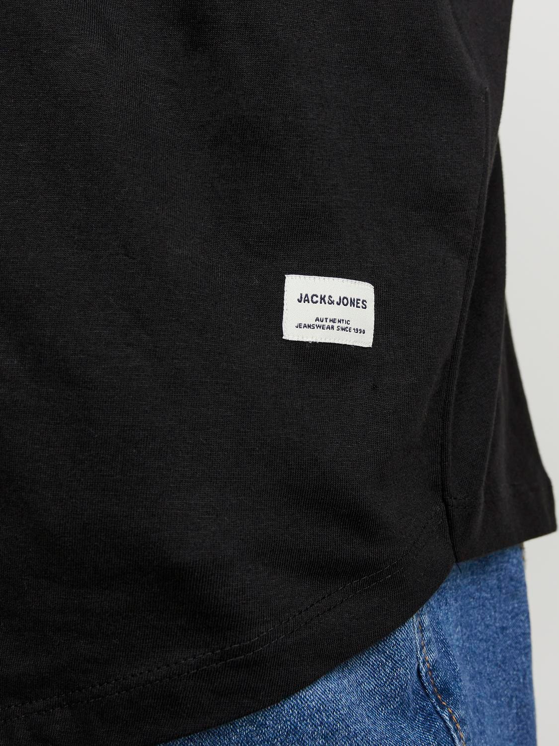 Jack & Jones Plus Size Ensfarvet T-shirt -Black - 12184933