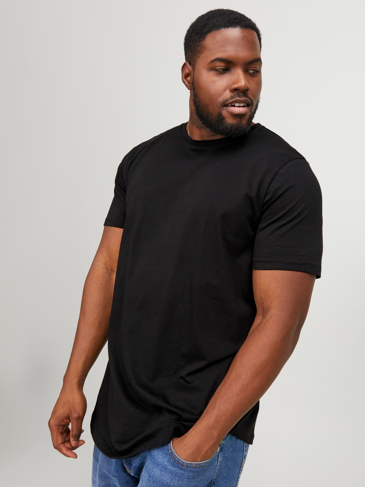 Jack & Jones Plus Size Plain T-shirt -Black - 12184933