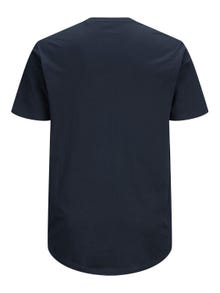 Jack & Jones Plus Size Ensfarvet T-shirt -Navy Blazer - 12184933