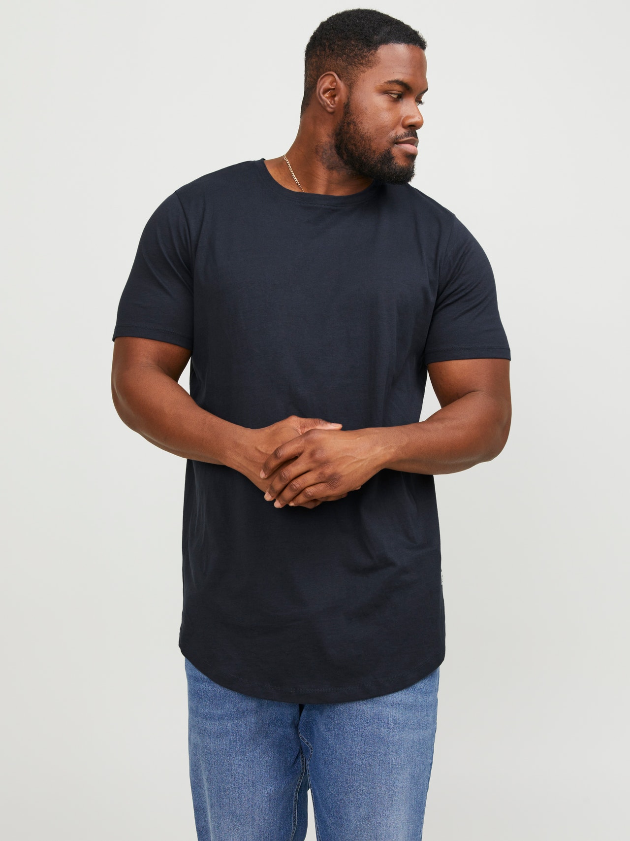 Jack & Jones Plus Size Plain T-shirt -Navy Blazer - 12184933