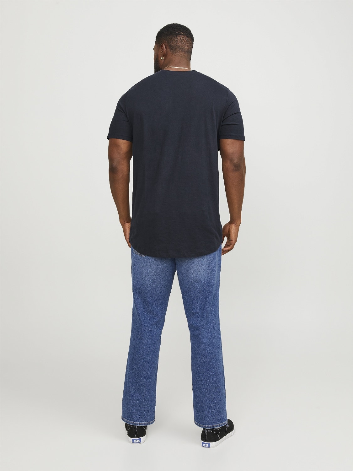Jack & Jones Plus Size Gładki T-shirt -Navy Blazer - 12184933