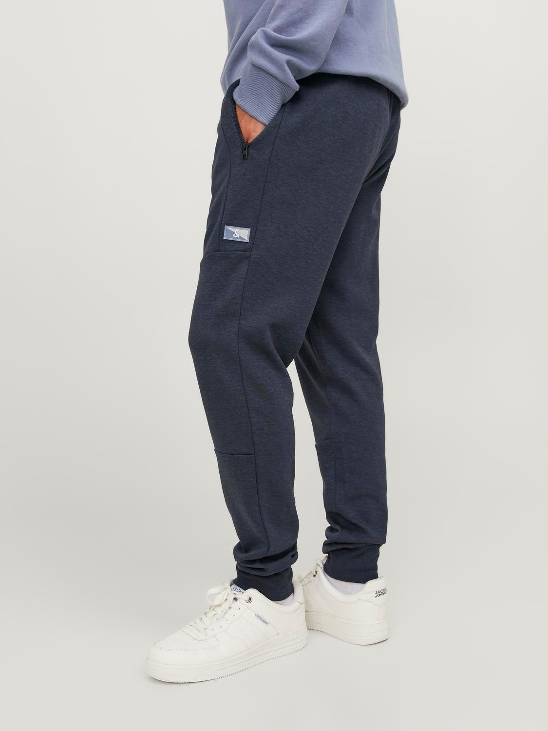 Navy slim joggers online